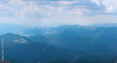 Mountain landscape from the top of Mount Hoverla