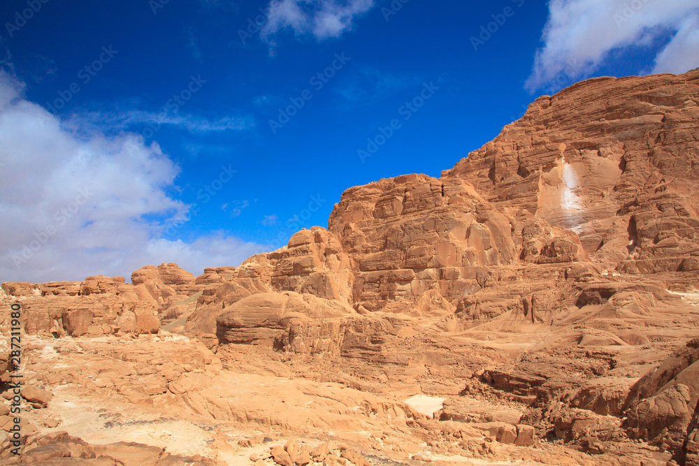 White canyon in village Dahab in Egypt in a sunny day in summer.