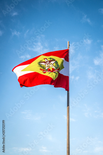 A beautiful view of brazil state flag (bandeira de santa catarina)