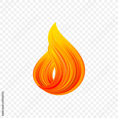 3d abstract twisted color liquid flow shape. Paint stroke design. Fire flame.