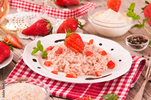 Strawberry risotto. 