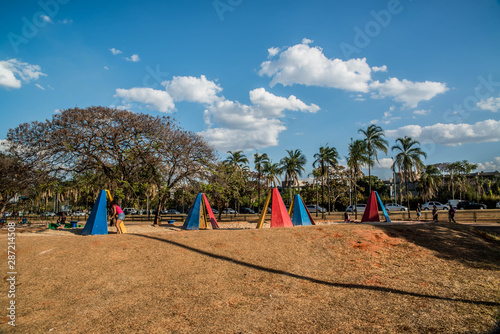 A beautiful view of brasilia park in the city