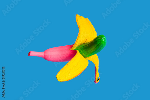 Painted in different colors banana