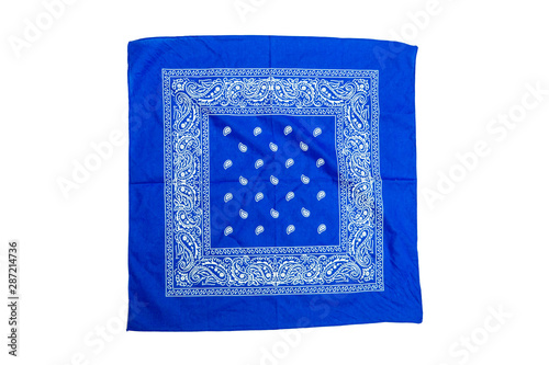 Blue bandana isolated on white background