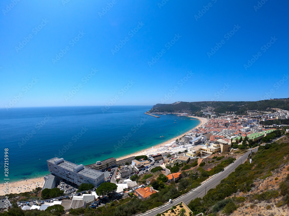 Beautiful view of Sesimbra village in Portugal