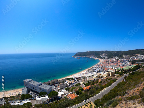 Beautiful view of Sesimbra village in Portugal