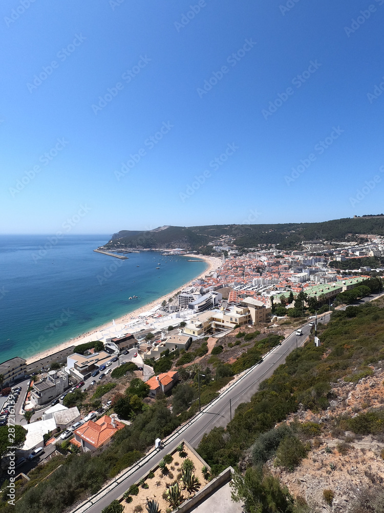 Beautiful view of Sesimbra village in Portugal
