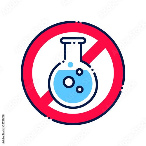 Sulfites allergy line color icon. Allergic reaction. Caution sulfate. Chemical intolerance. Hypersensitivity to the individual components of the product.
