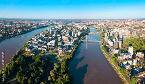 Nantes aerial panoramic view, France photo