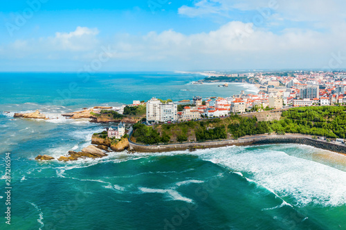 Fototapeta Naklejka Na Ścianę i Meble -  Biarritz aerial panoramic view, France