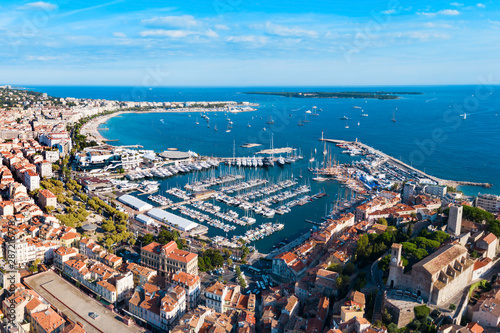 Cannes aerial panoramic view, France