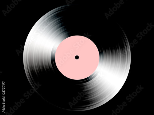vinyl record on black background