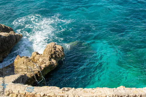 Very clean and blue water in Croatia