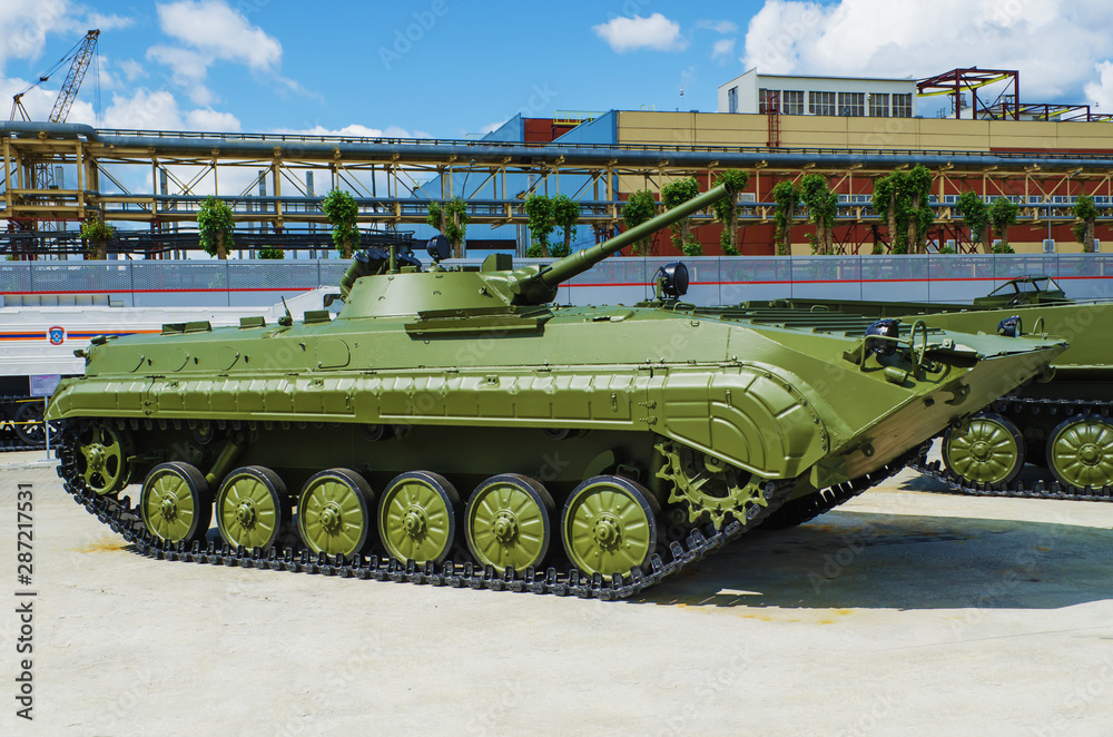 BMP-1 is a Soviet amphibious infantry fighting vehicle Stock Photo ...