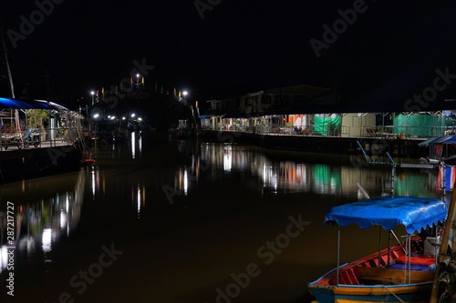 night view of harbor in THAILAND 