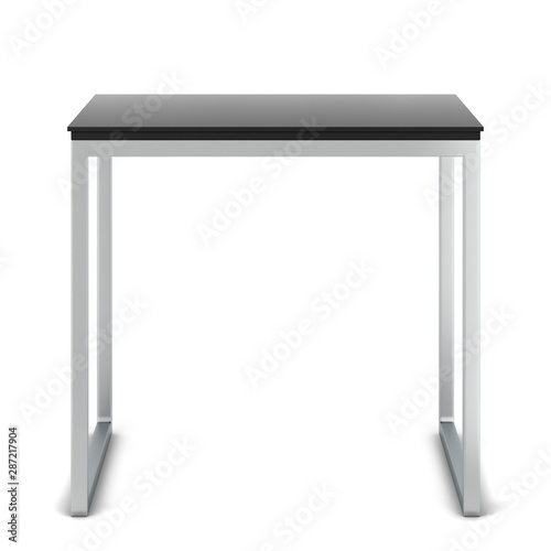 Minimalistic modern table with metallic legs