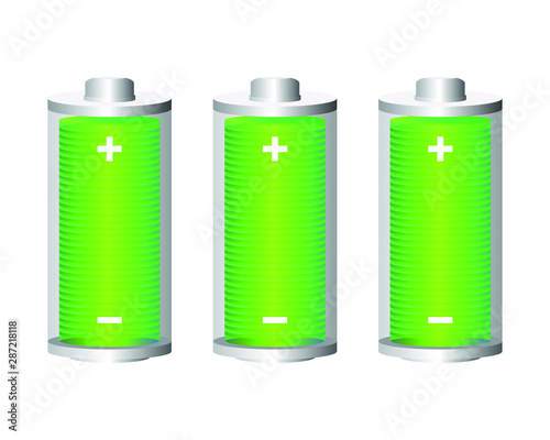 Fully charged battery isolated on white background. Vector illustration EPS 10