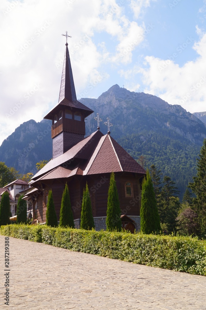 Caraiman monastery in Busteni, Prahova, Romania