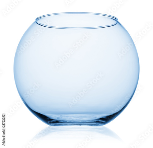 Close up view of fish bowl isolated