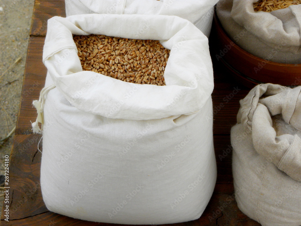 white bag with barley white bag with barley