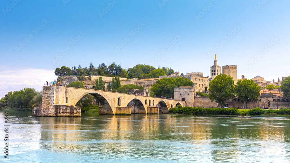 Saint Benezet bridge in Avignon in a beautiful summer day, France Saint Benezet bridge in Avignon in a beautiful summer day, France