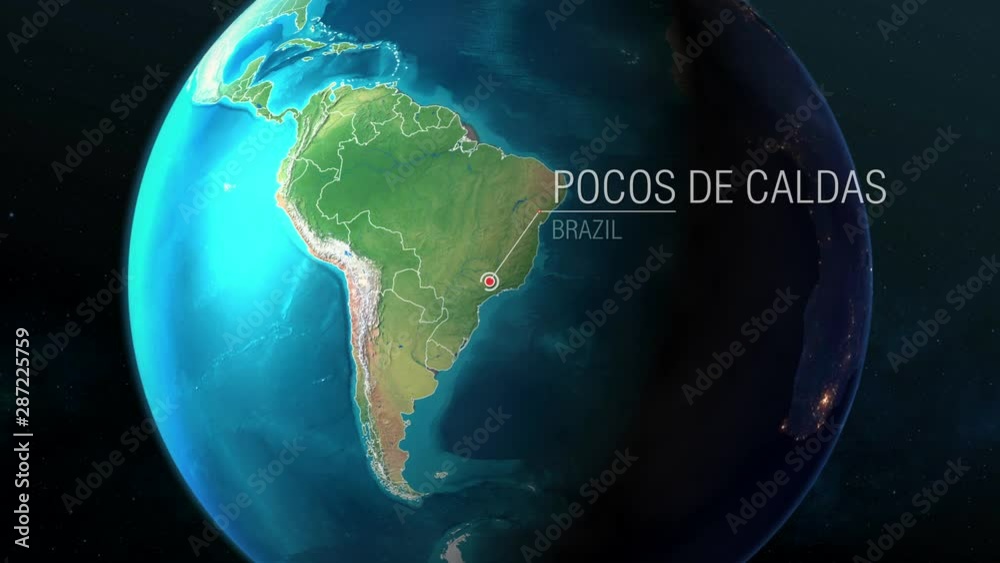 Brazil - Pocos de Caldas - Zooming from space to earth