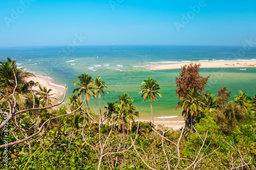 Goa beach aerial view, India