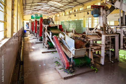 Machines inside the tea factory