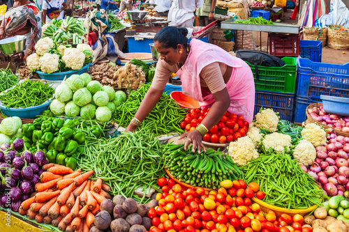 Fruts, vegetables at market, India photo
