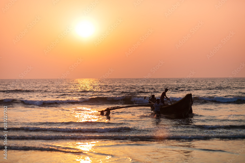 Fishermen with catch in Goa