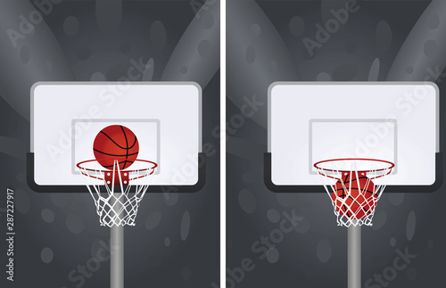 White basketball basket. vector illustration