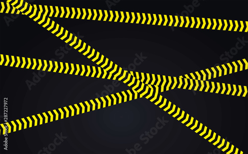 Yellow and black tape. vector illustration