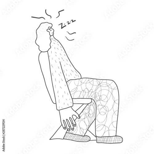 Girl sitting on the chair. Vector illustartion