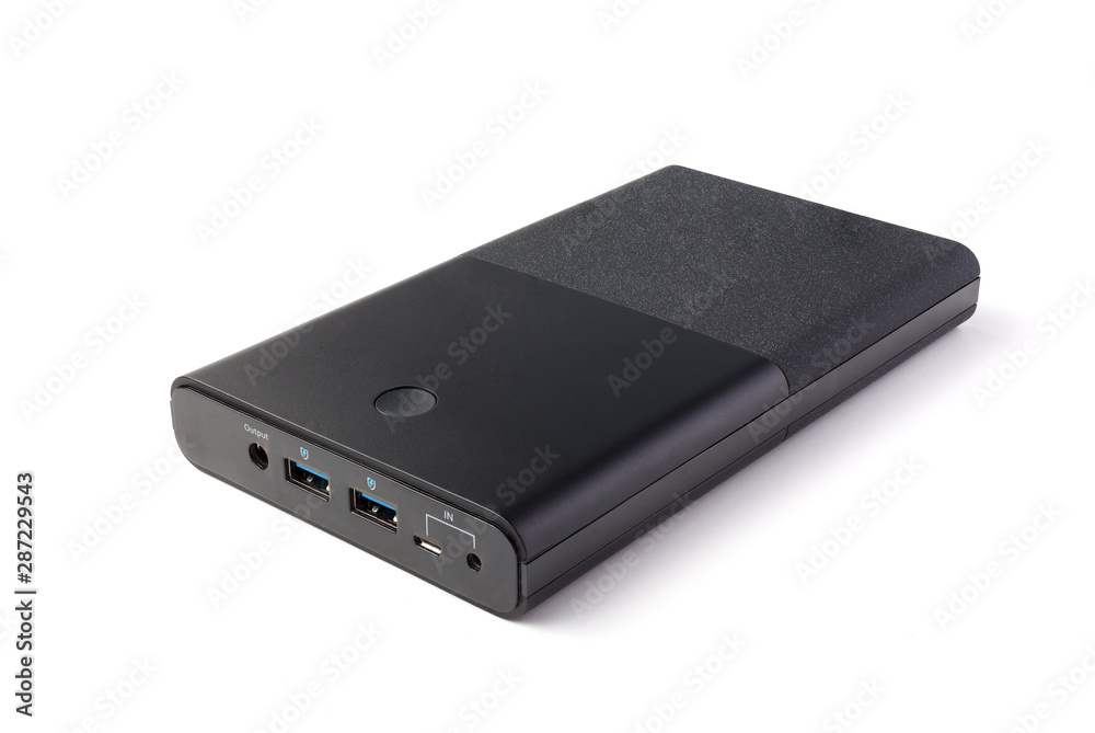 Power bank for charging mobile devices. Black smart phone charger with power bank . Battery bank. External battery for mobile devices. Power bank for charging mobile devices. Black smart phone charger with power bank . Battery bank. External battery for mobile devices.