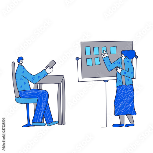 Office team lifestyle. Vector people at work.