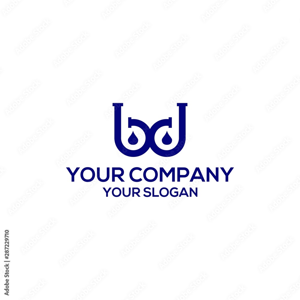 B and D water plumbing logo design