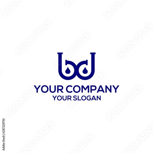 B and D water plumbing logo design