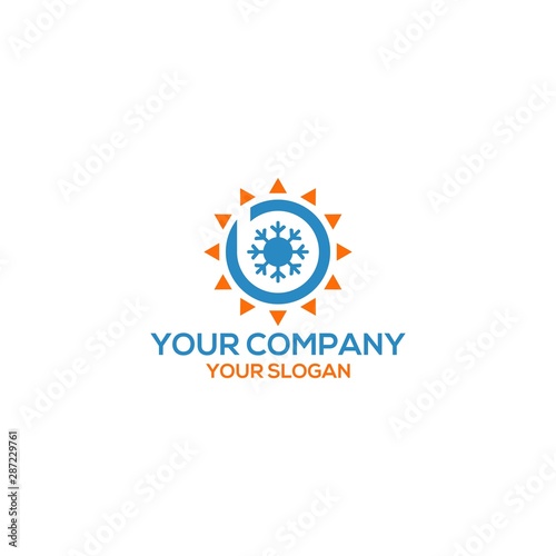 B Heating and Air Conditioner Logo Design vector