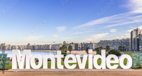 Montevideo city sign (a tourist hotspot) photo