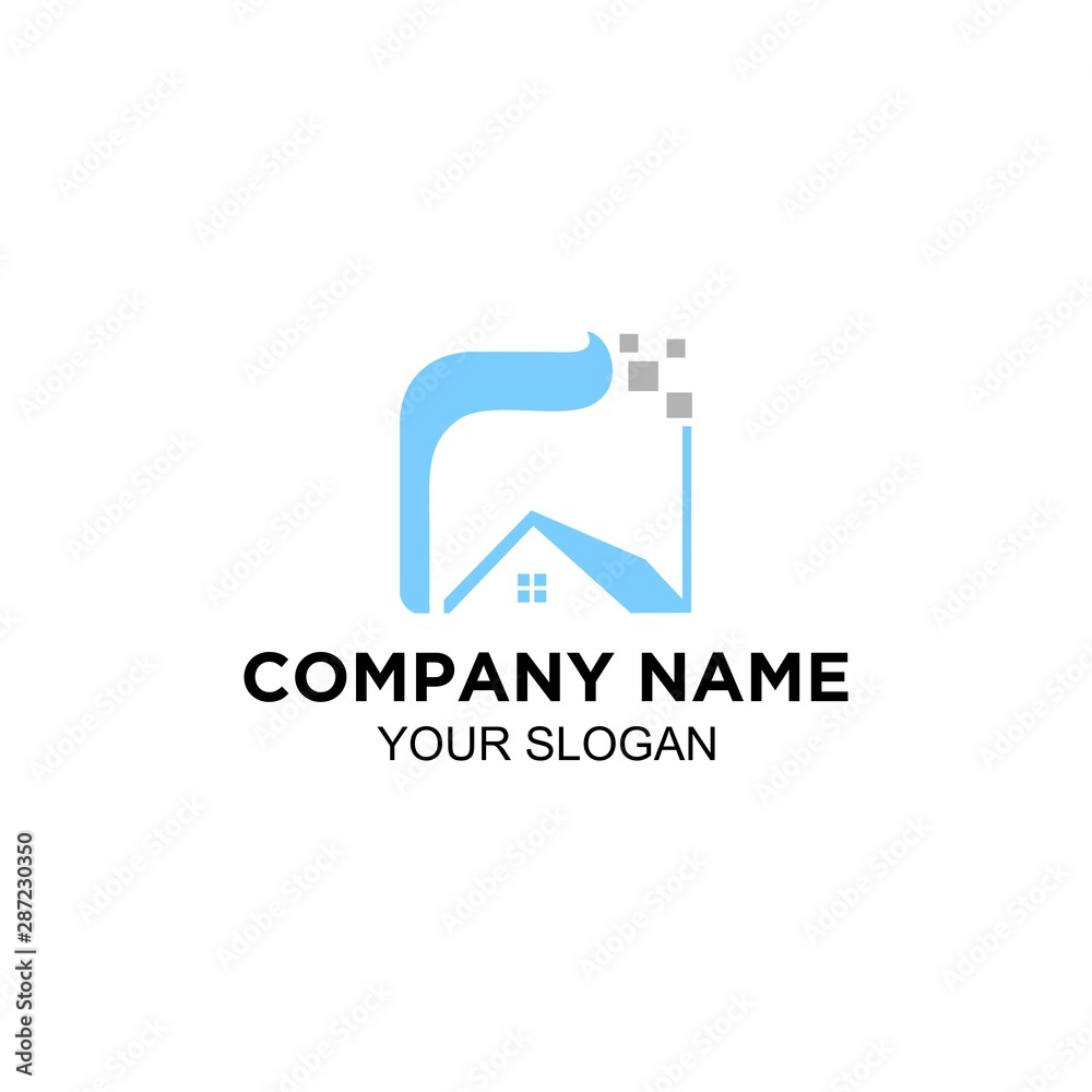 digital real estate logo design vector
