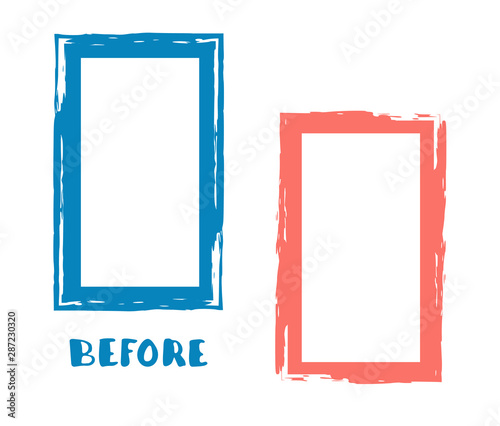 Before and After screen. Banner with empty space.
