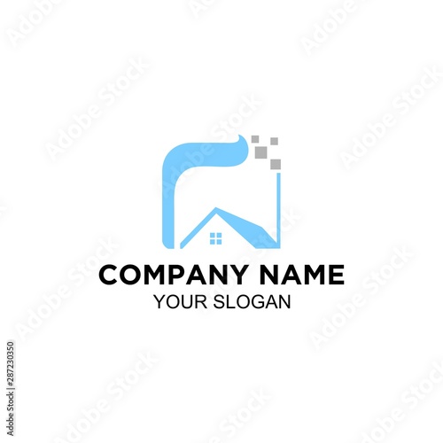 digital real estate logo design vector