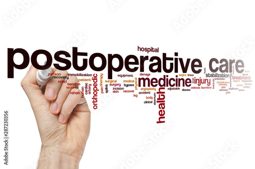 Postoperative care word cloud photo