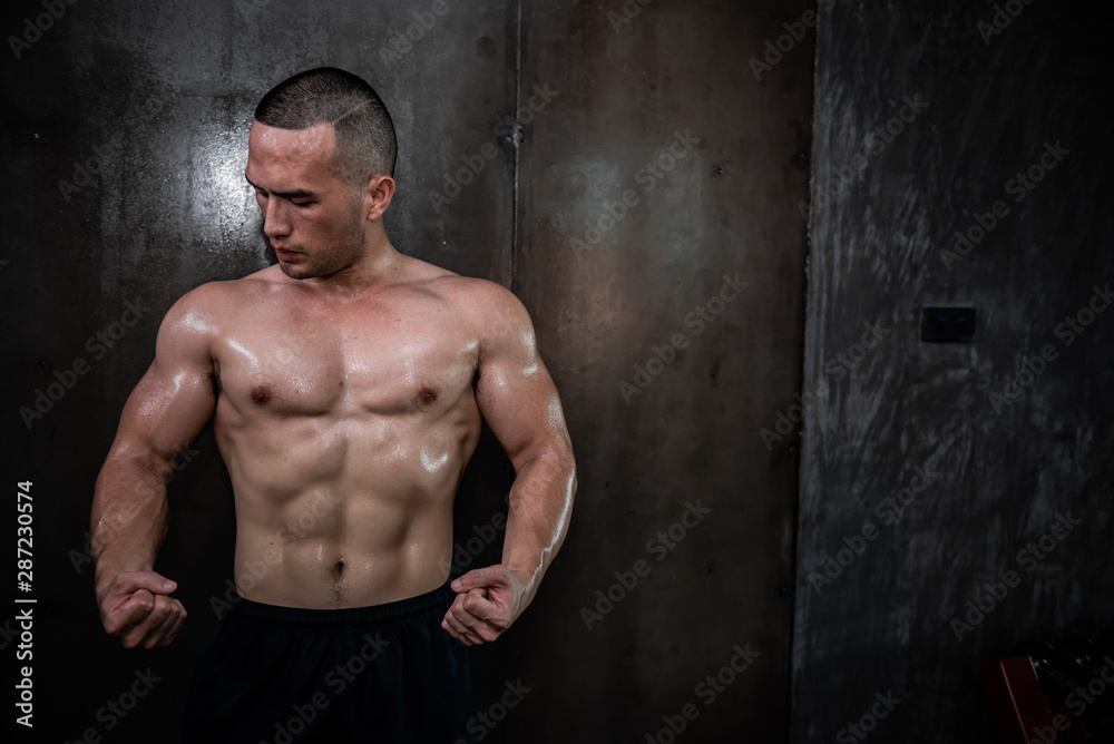 Portrait of asian man big muscle at the gym,Thailand people,Workout for  good healthy,Body weight training,Fitness at the gym concept Stock Photo |  Adobe Stock