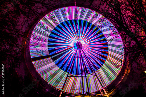 wheel and review at dark night on excerpt