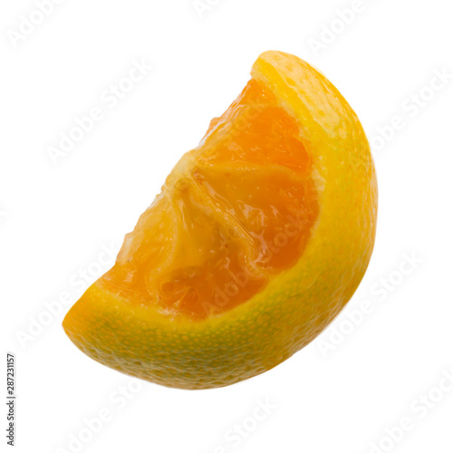 slice fresh limequat on white background isolated photo