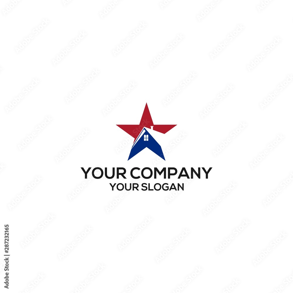 Obraz premium star of house logo design vector