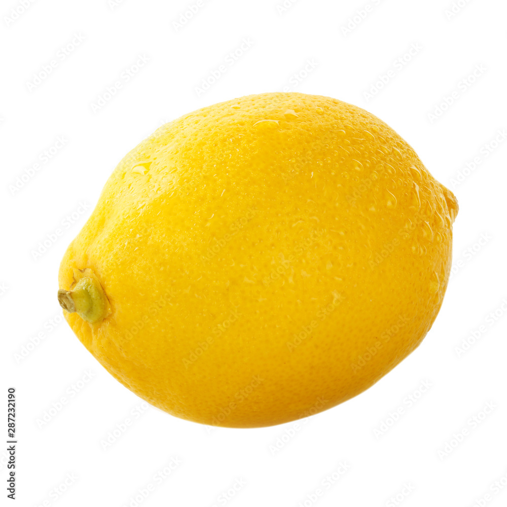 single lemon isolated on background