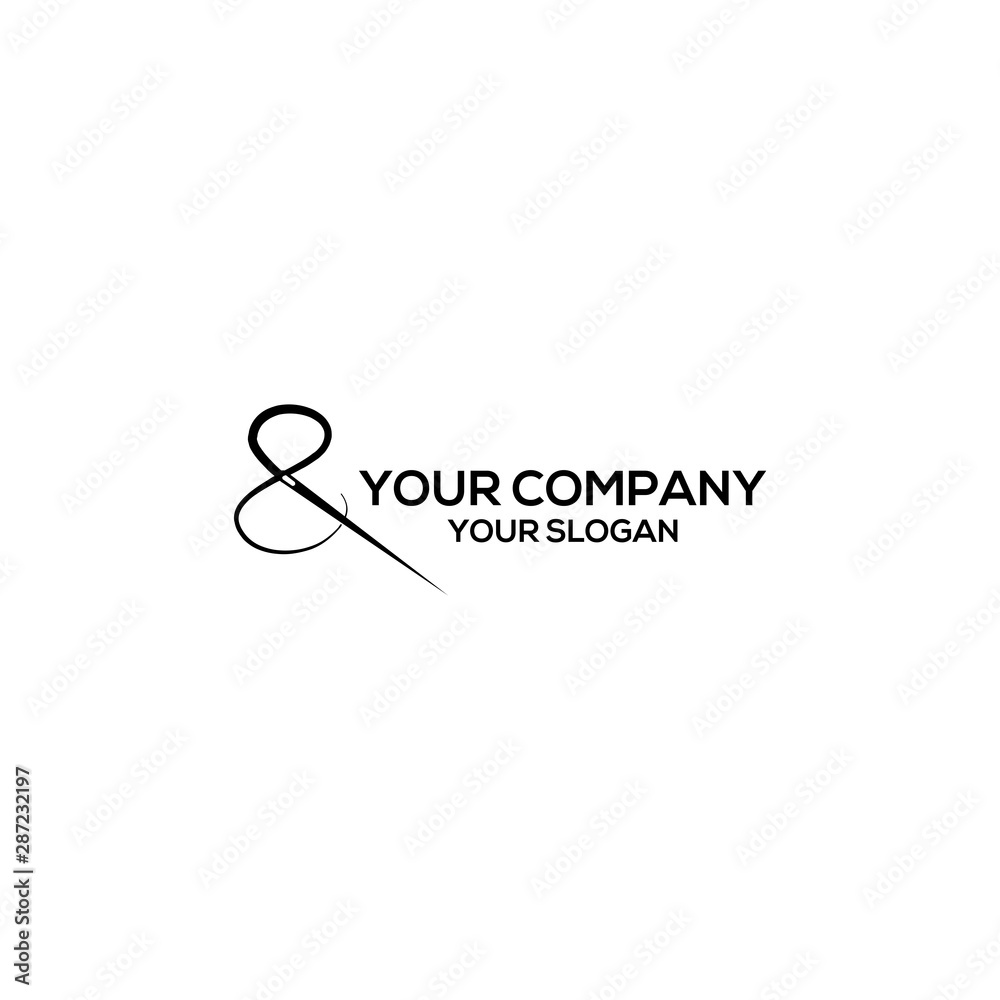 symbol & with needle logo design