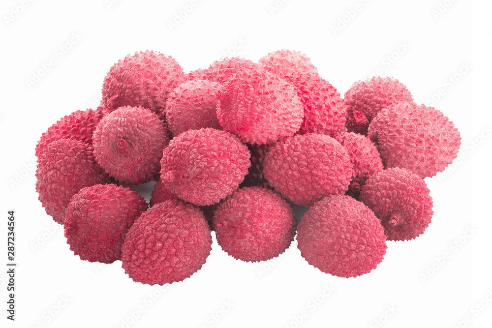 heap of lychees isolated on white background heap of lychees isolated on white background